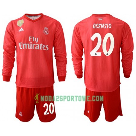 Koszulka Real Madryt Asensio 20 Dziecięcy Trzeci Stroje Piłkarskie 2018/19 Długi Rękaw